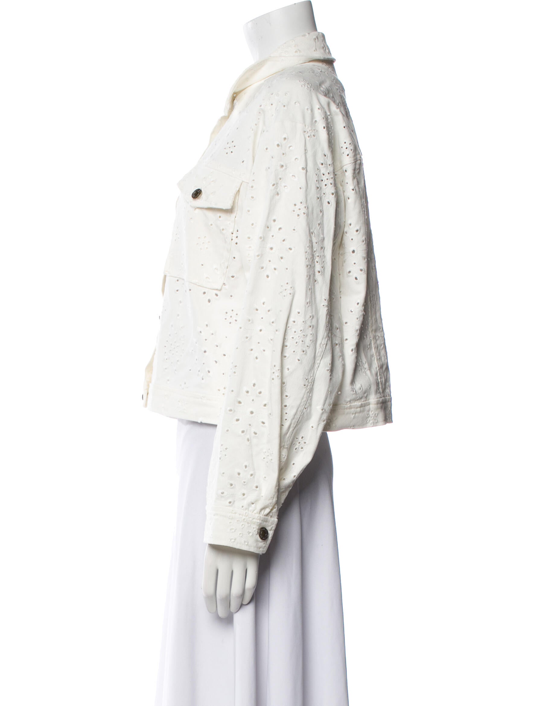 Ramy Brook Eyelet Patterned Denim Jacket w/ Tags