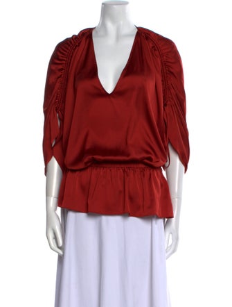 Ramy Brook V-Neck Three-Quarter Sleeve Blouse