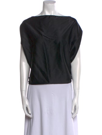 Ramy Brook Silk Bateau Neckline Top