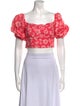 Ramy Brook Floral Print Square Neckline Crop Top