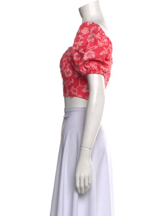 Ramy Brook Floral Print Square Neckline Crop Top