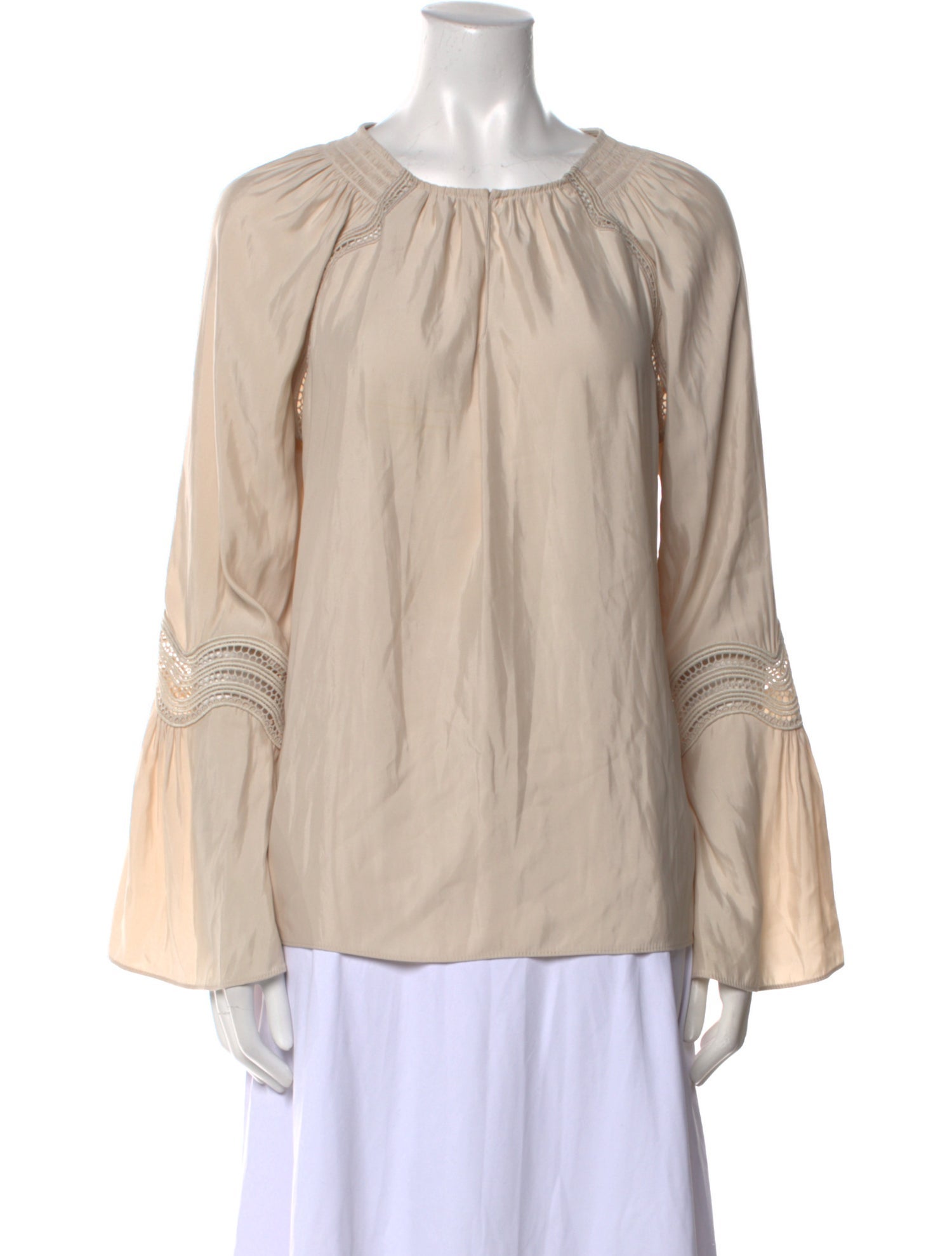 Ramy Brook Scoop Neck Long Sleeve Blouse