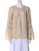 Ramy Brook Scoop Neck Long Sleeve Blouse