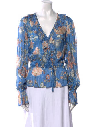 Ramy Brook Floral Print V-Neck Blouse