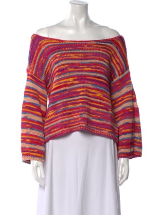 Ramy Brook Striped Bateau Neckline Sweater