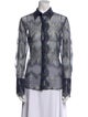 Ramy Brook Printed Long Sleeve Button-Up Top