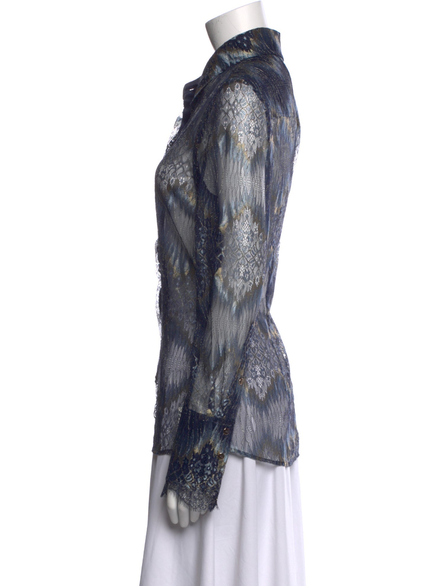 Ramy Brook Printed Long Sleeve Button-Up Top