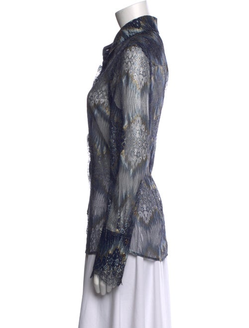 Ramy Brook Printed Long Sleeve Button-Up Top