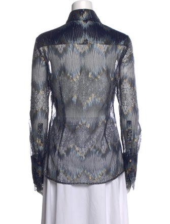 Ramy Brook Printed Long Sleeve Button-Up Top