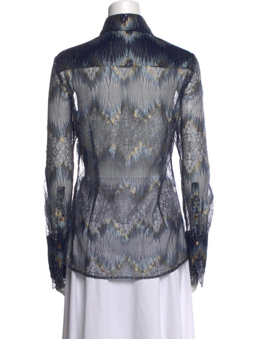 Ramy Brook Printed Long Sleeve Button-Up Top