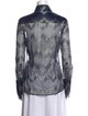 Ramy Brook Printed Long Sleeve Button-Up Top