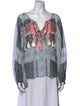 Ramy Brook Printed V-Neck Blouse