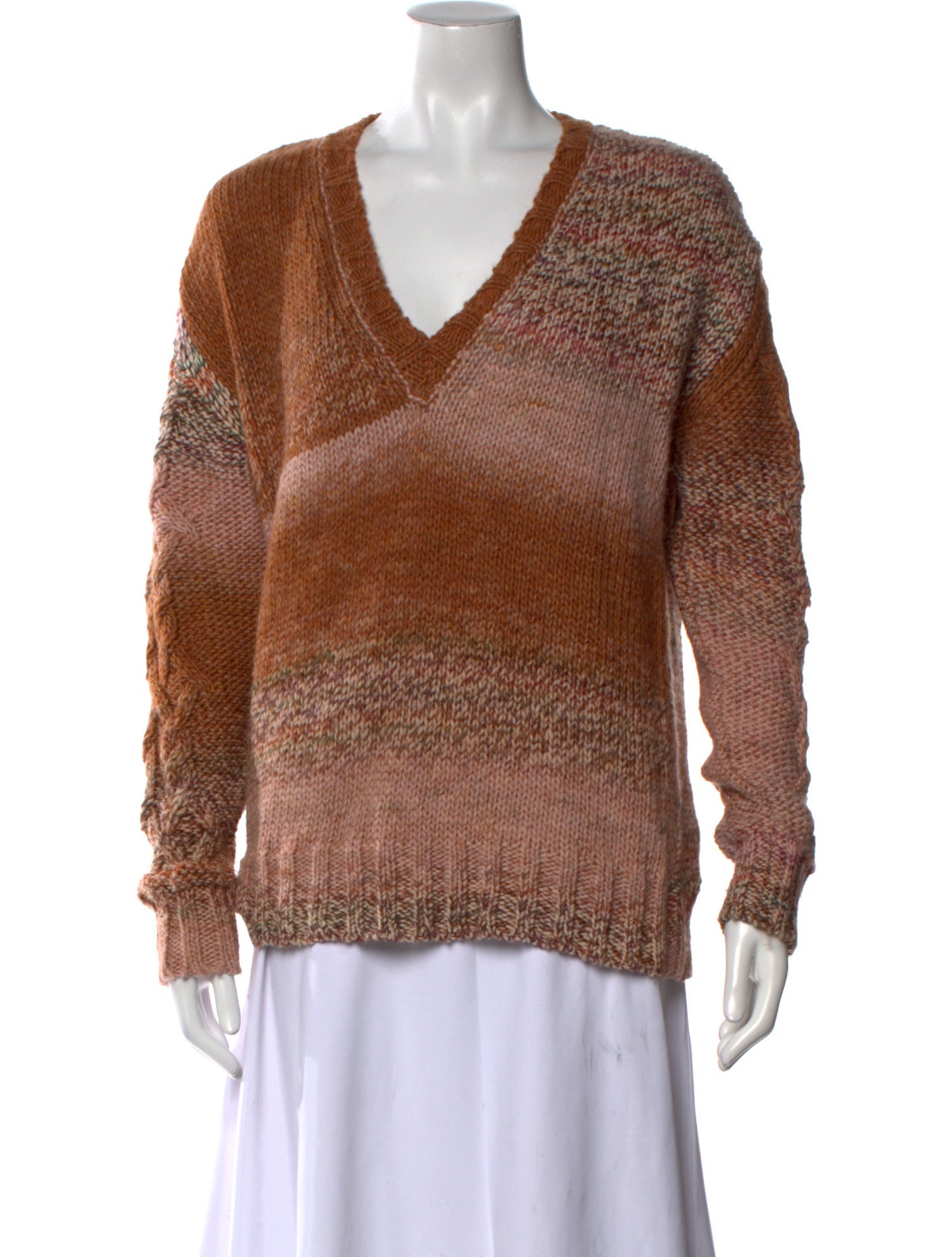 Ramy Brook Striped V-Neck Sweater