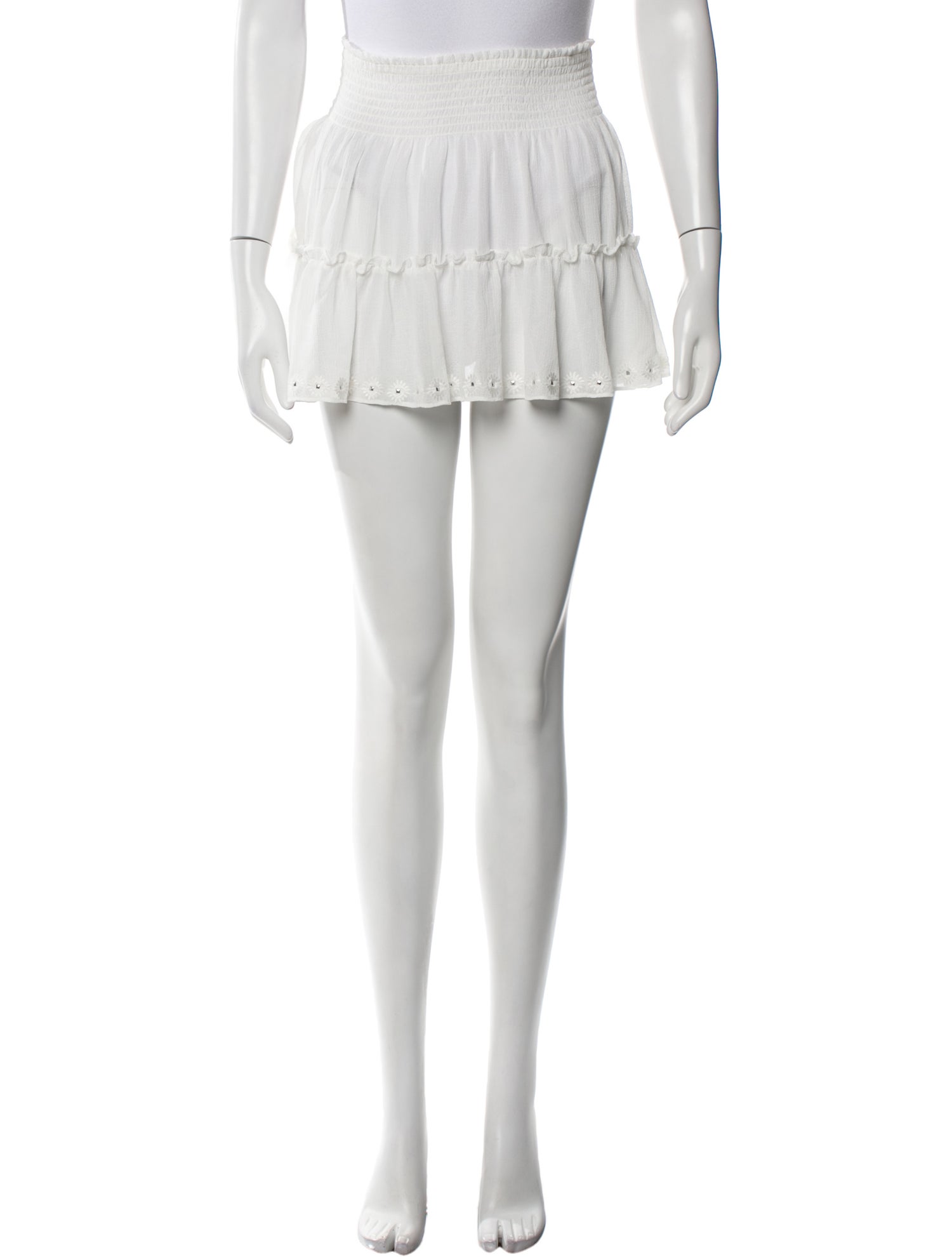 Ramy Brook Pom-Pom Embellishments Mini Skirt