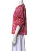 Ramy Brook Floral Print Mock Neck Blouse