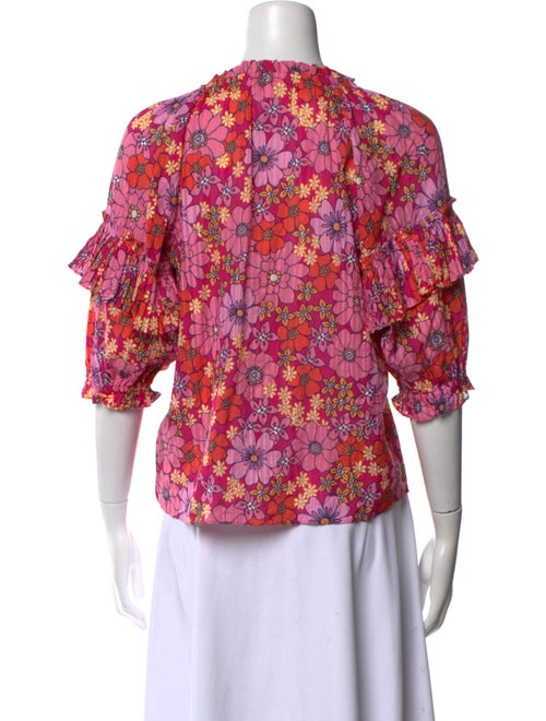 Ramy Brook Floral Print Mock Neck Blouse