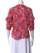 Ramy Brook Floral Print Mock Neck Blouse