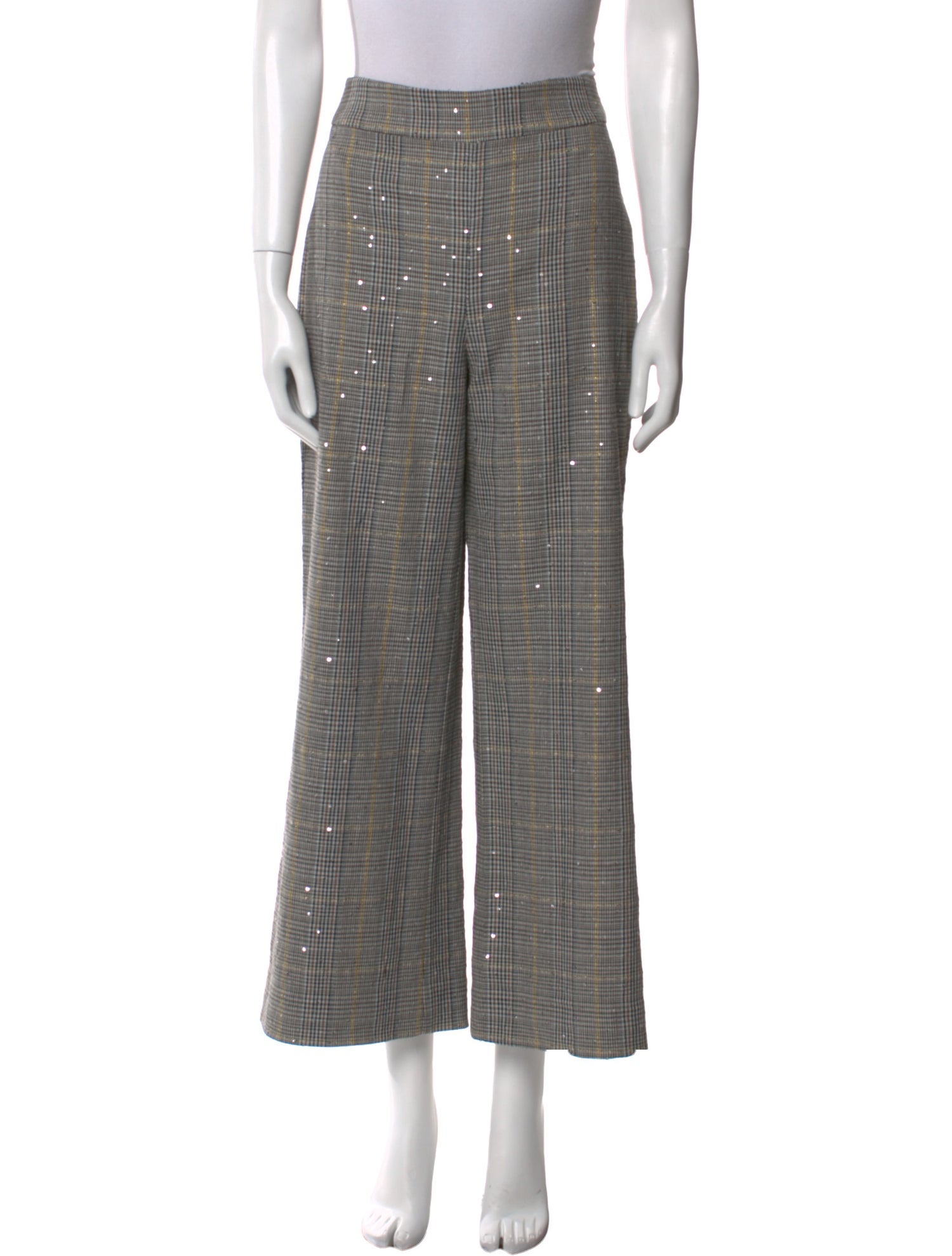 Ramy Brook Plaid Print Wide Leg Pants