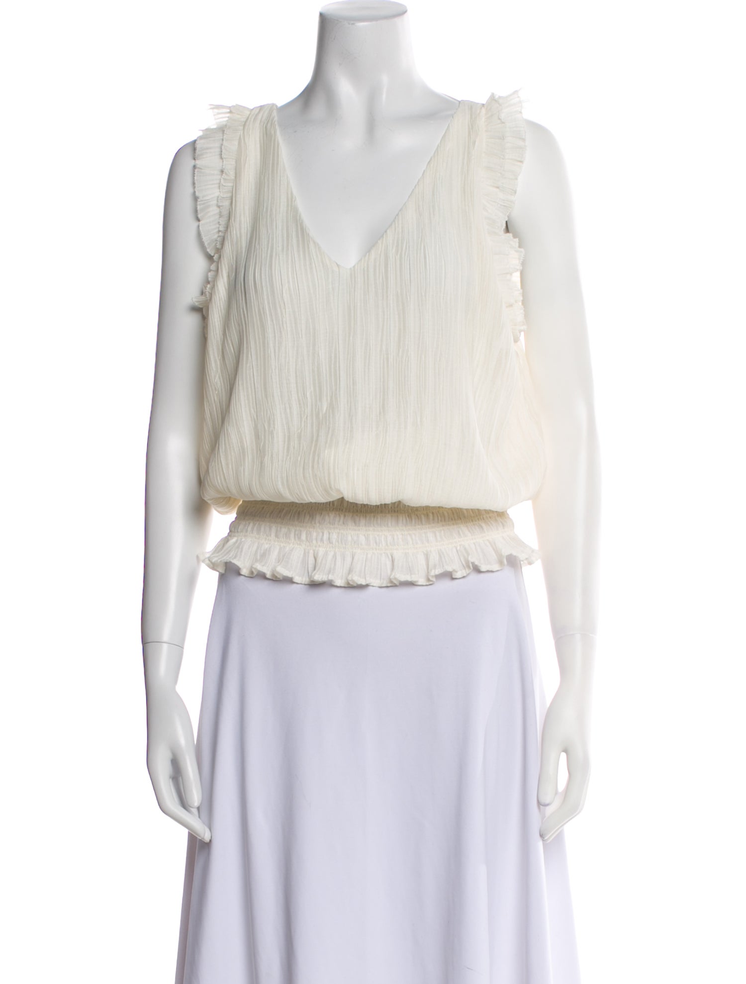 Ramy Brook V-Neck Sleeveless Crop Top
