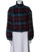 Ramy Brook Wool Plaid Print Faux Fur Jacket