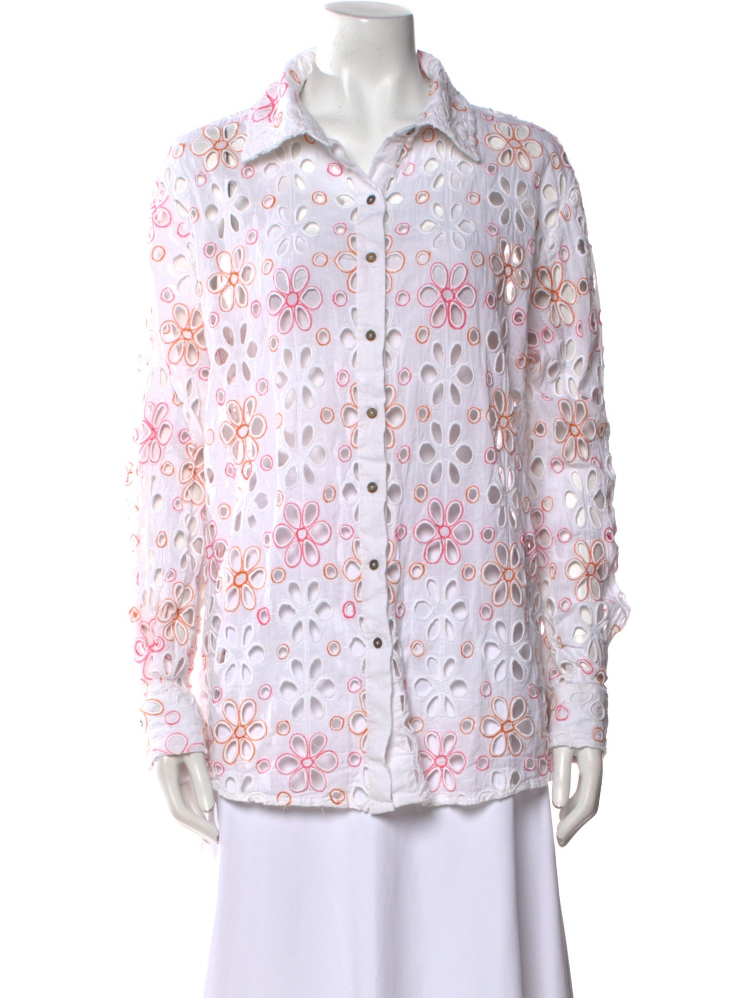 Ramy Brook Floral Print Long Sleeve Button-Up Top