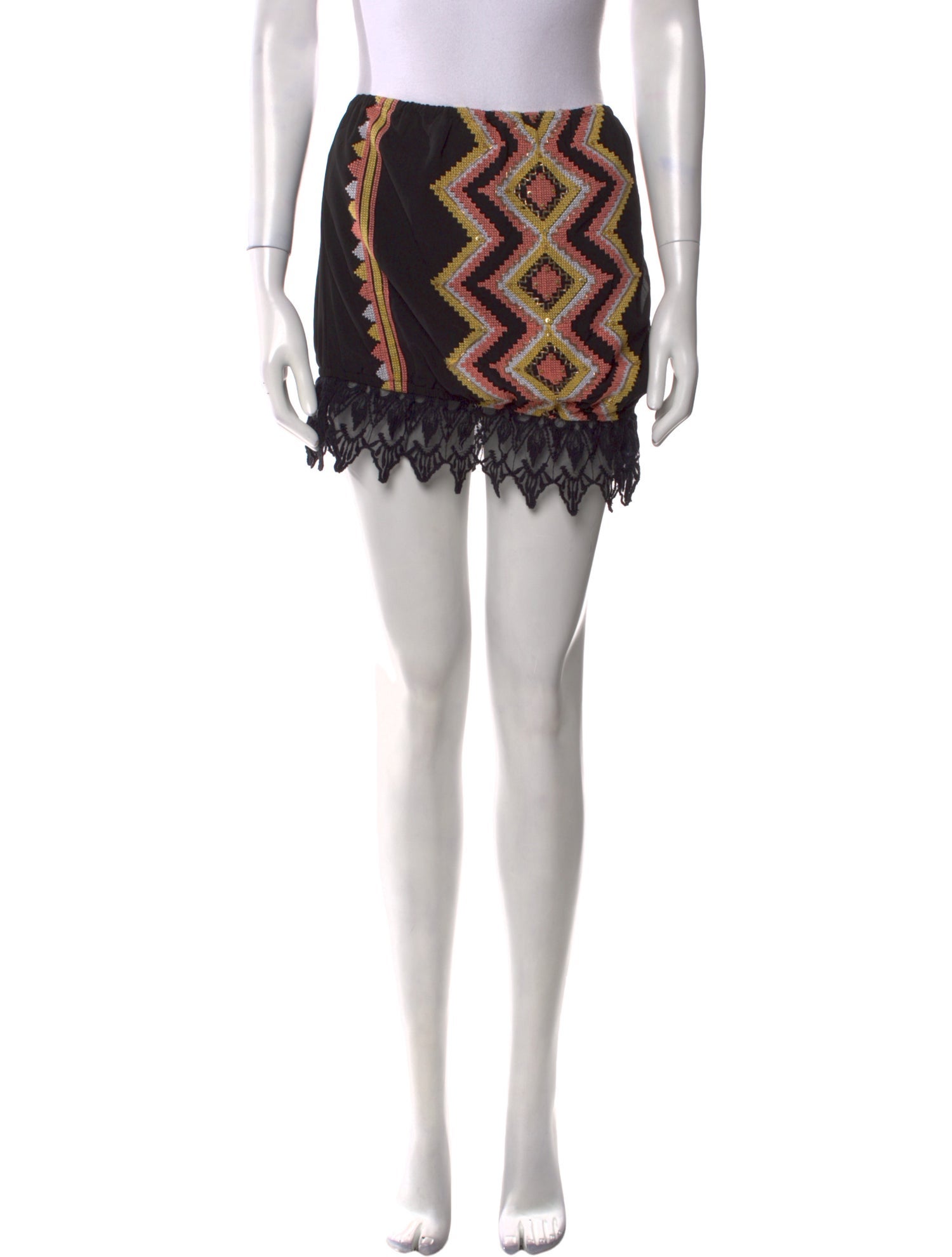 Ramy Brook Lace Pattern Mini Skirt