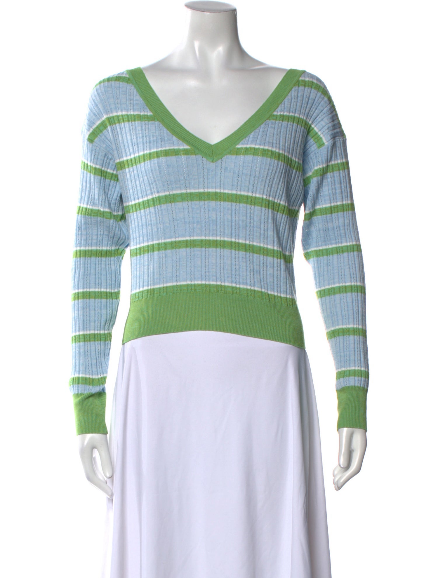 Ramy Brook Striped V-Neck Sweater