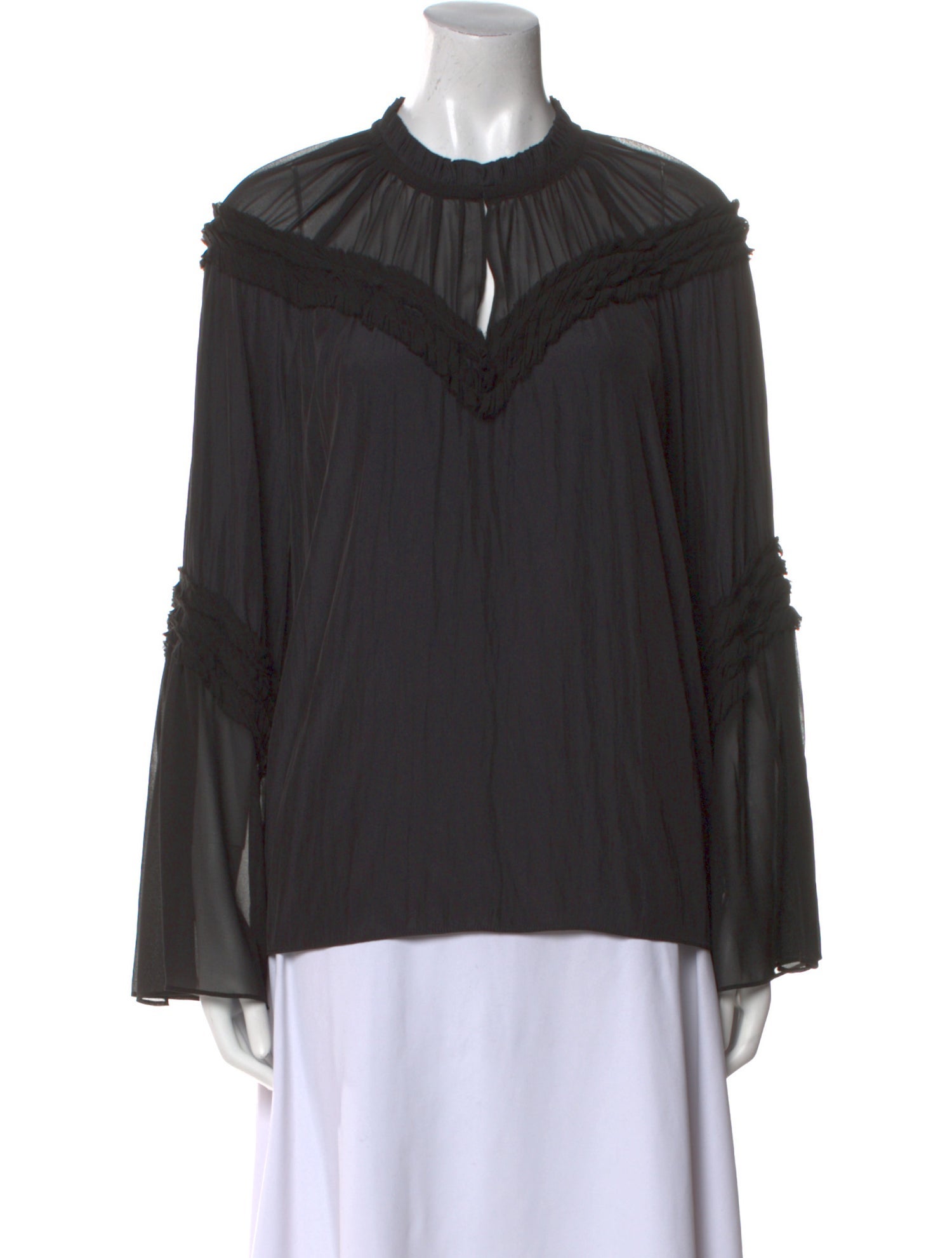 Ramy Brook Crew Neck Long Sleeve Blouse