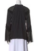 Ramy Brook Crew Neck Long Sleeve Blouse