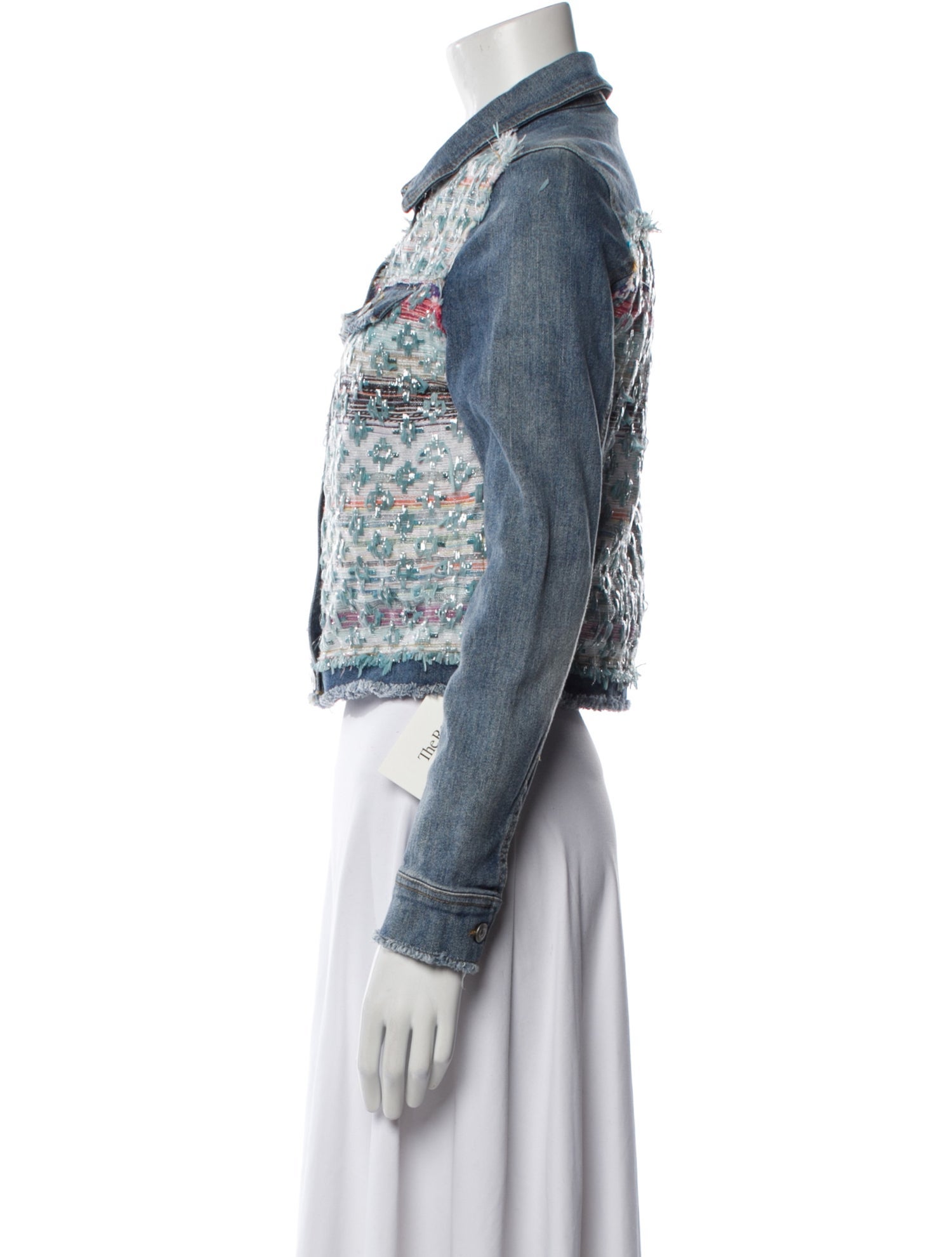 Ramy Brook Tweed Pattern Denim Jacket