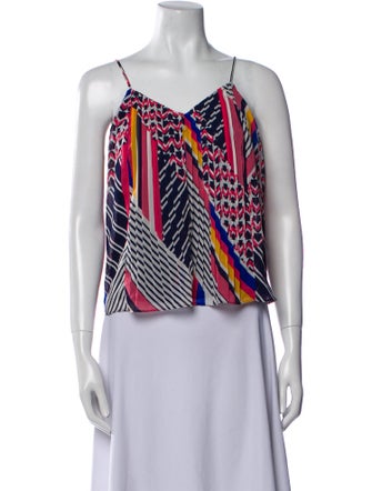 Ramy Brook Printed Square Neckline Crop Top