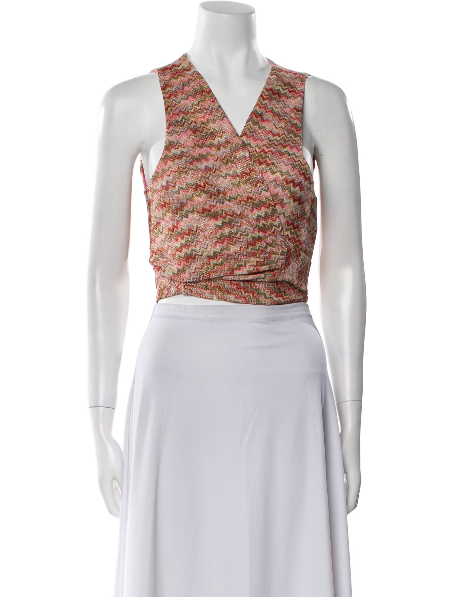 Ramy Brook Printed V-Neck Crop Top w/ Tags