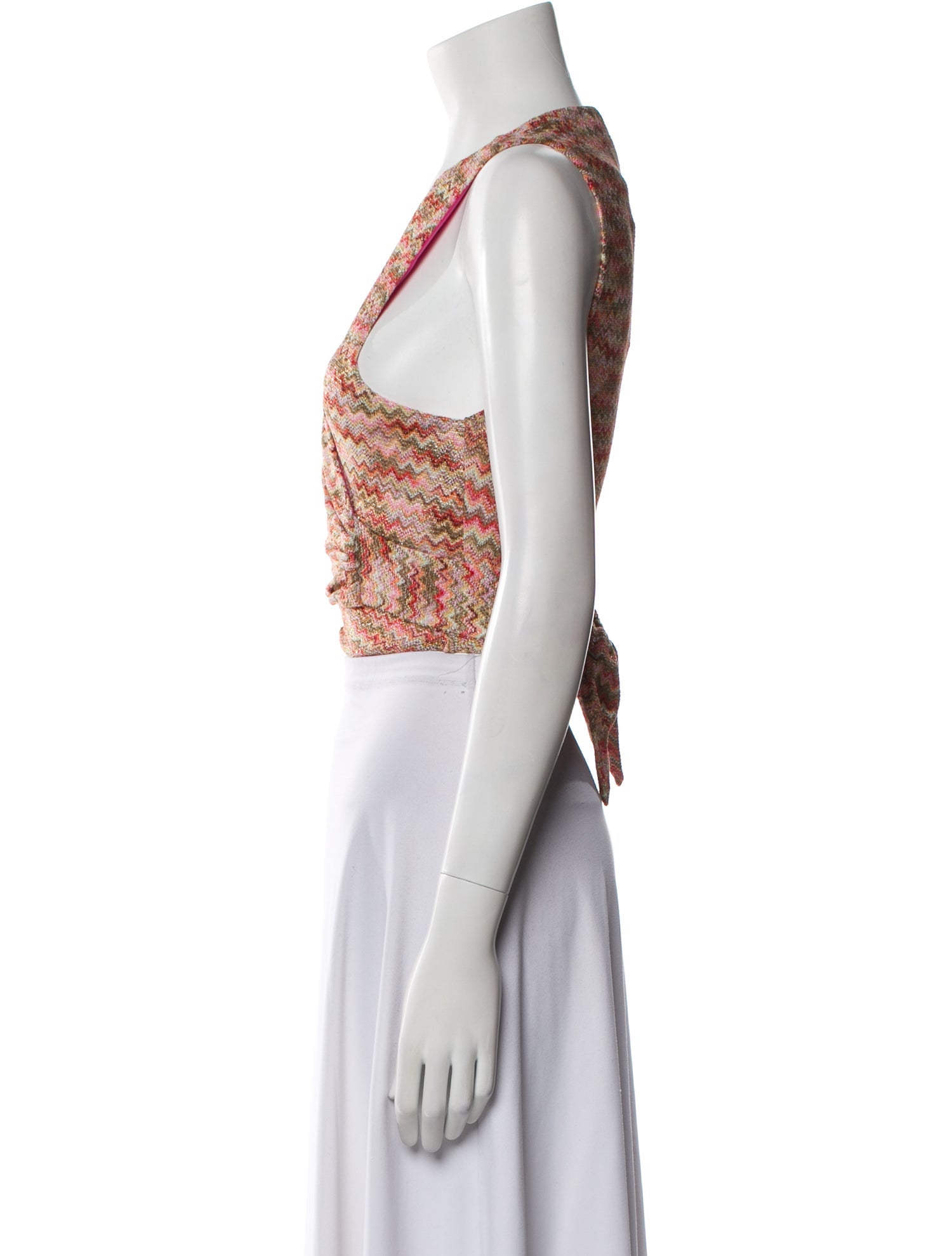 Ramy Brook Printed V-Neck Crop Top w/ Tags