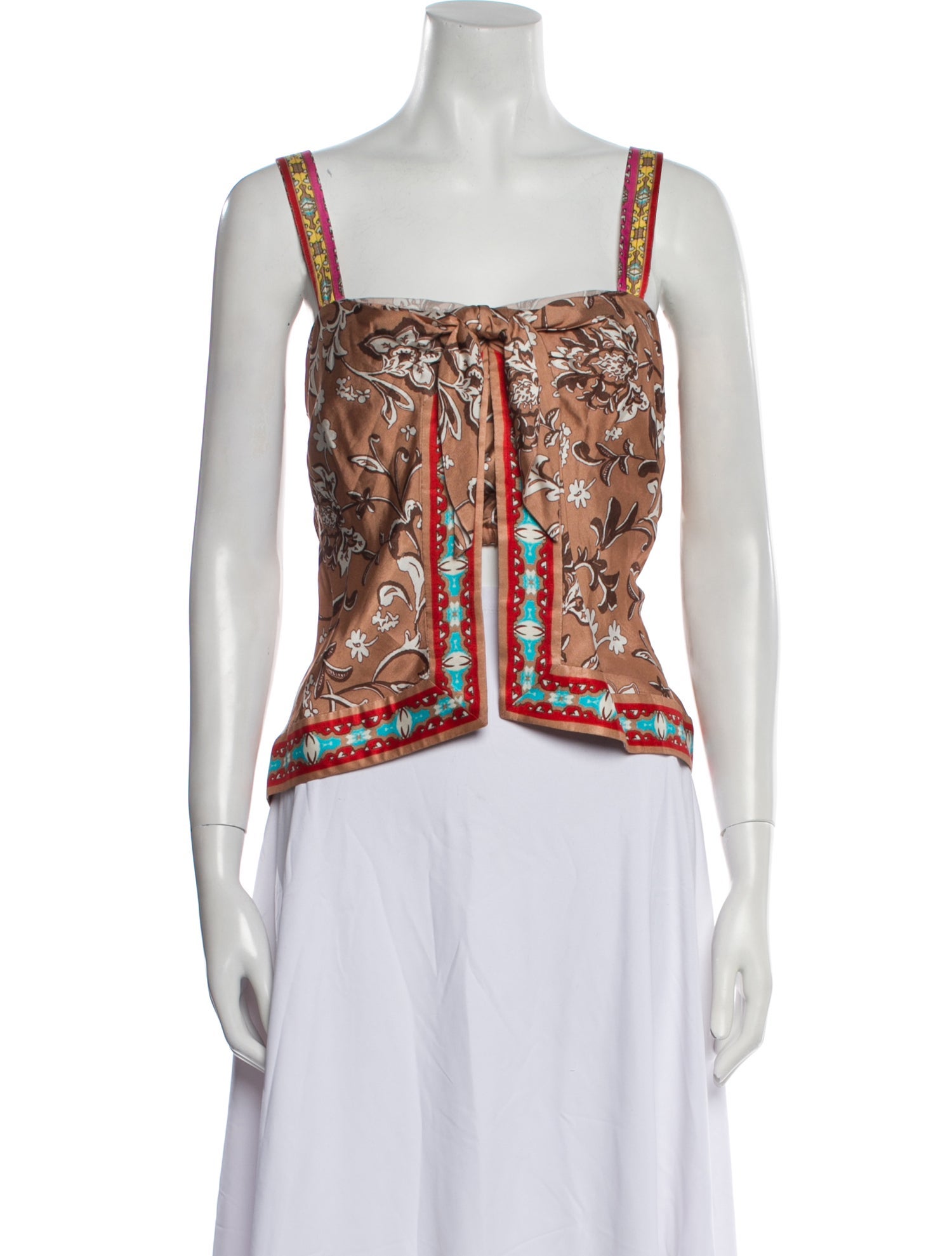 Ramy Brook Printed Square Neckline Crop Top w/ Tags