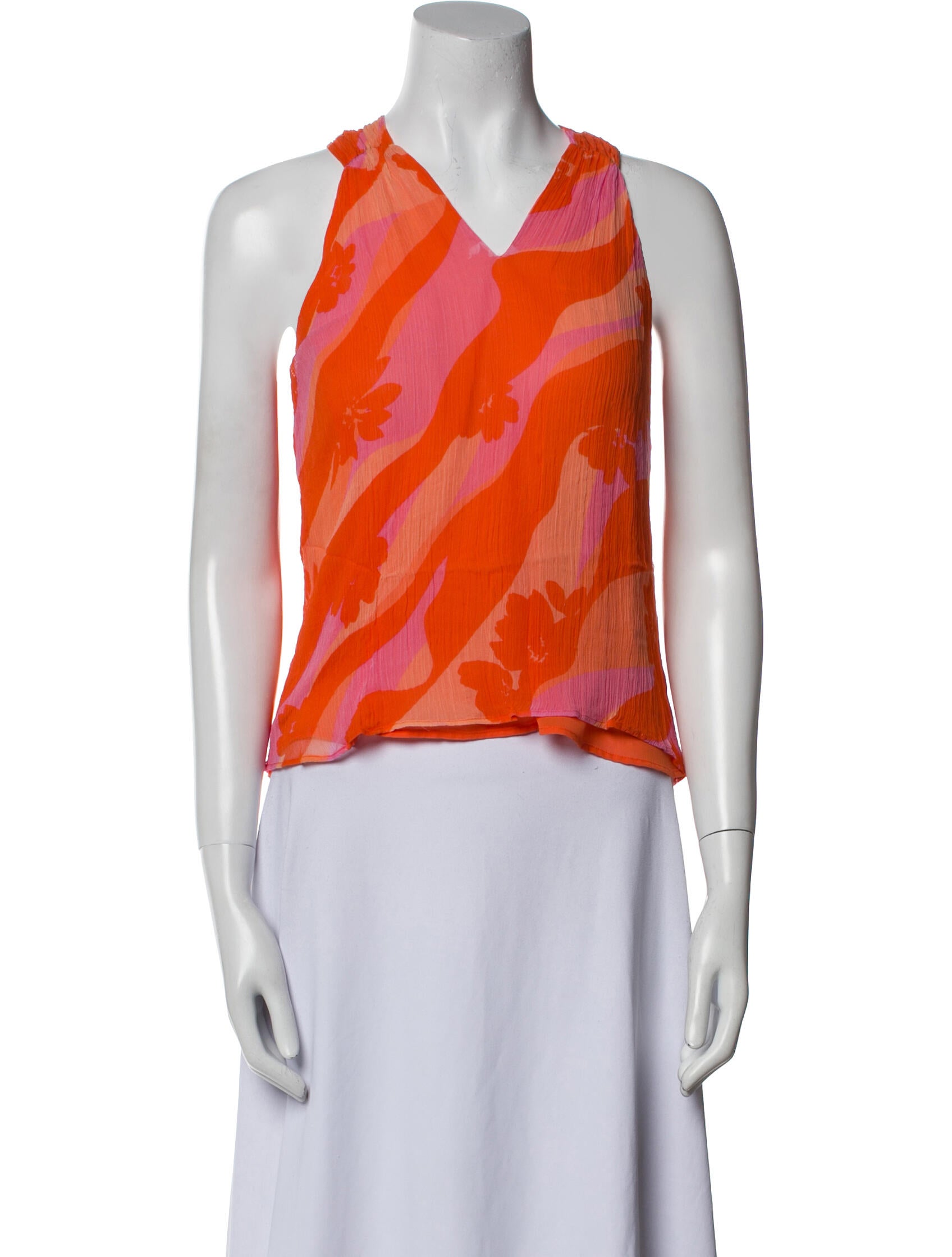 Ramy Brook Printed V-Neck Crop Top