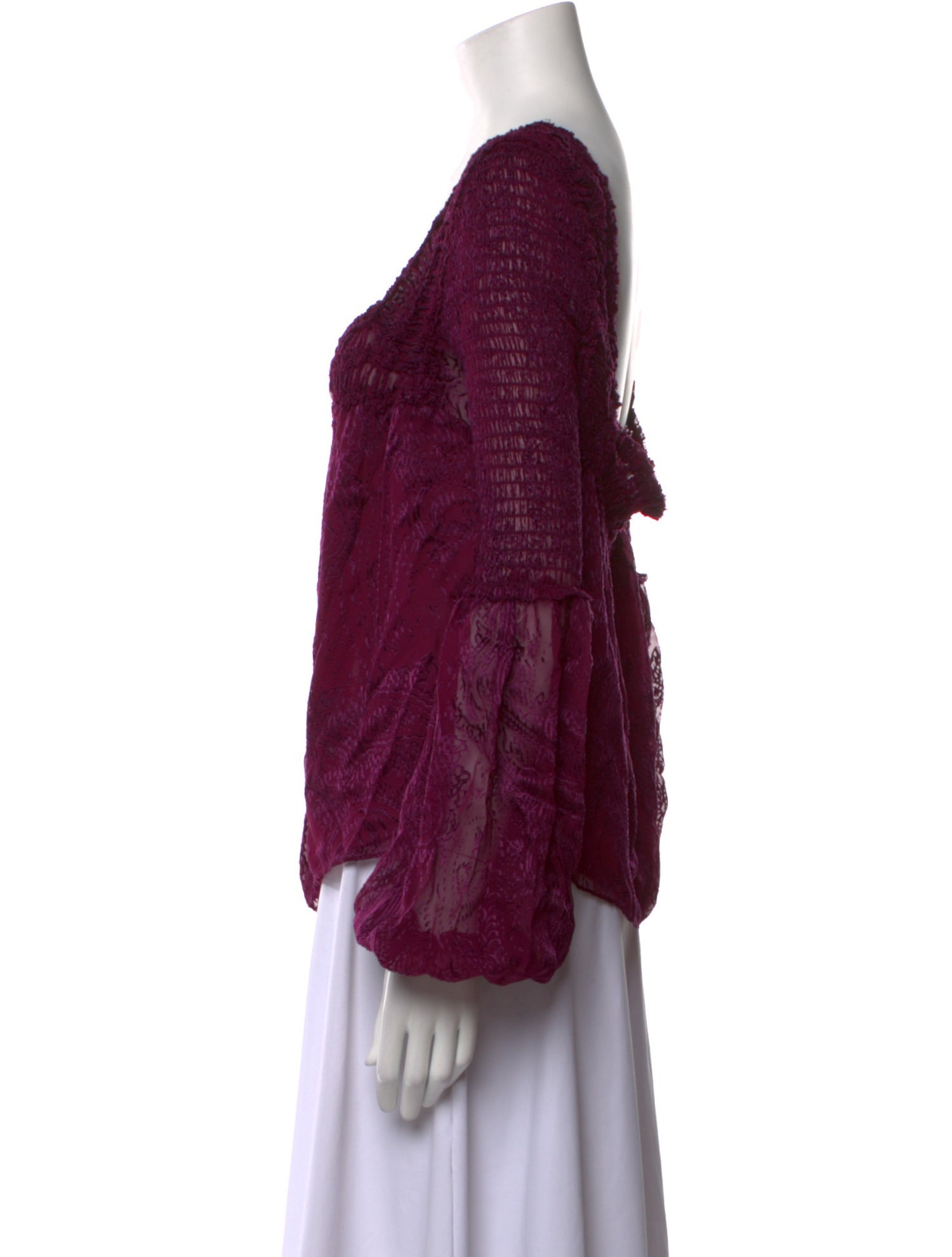 Ramy Brook Square Neckline Long Sleeve Blouse