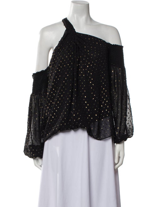 Ramy Brook Polka Dot Print One-Shoulder Blouse