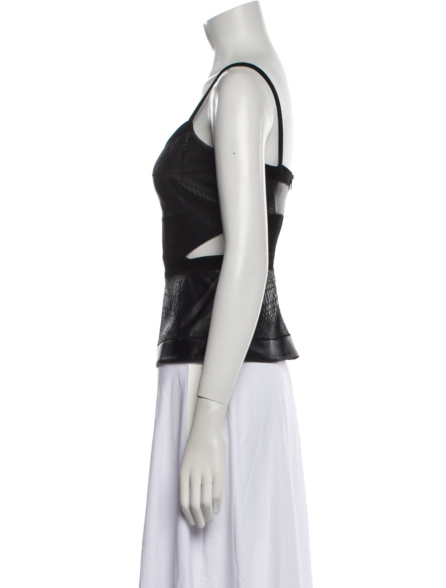 Ramy Brook Lamb Leather V-Neck Top