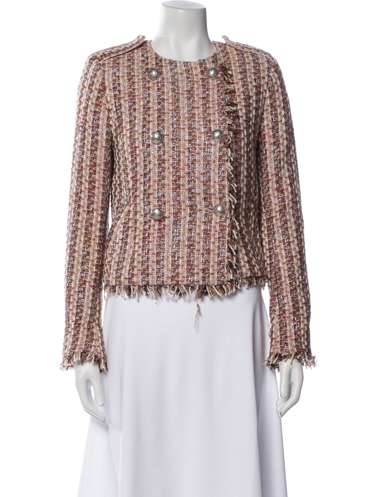 Ramy Brook Tweed Pattern Evening Jacket