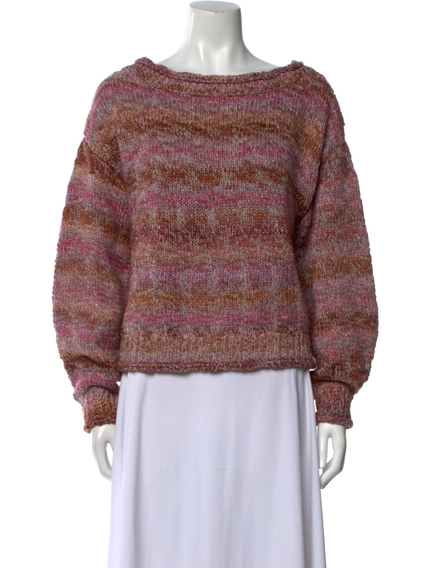 Ramy Brook Striped Bateau Neckline Sweater