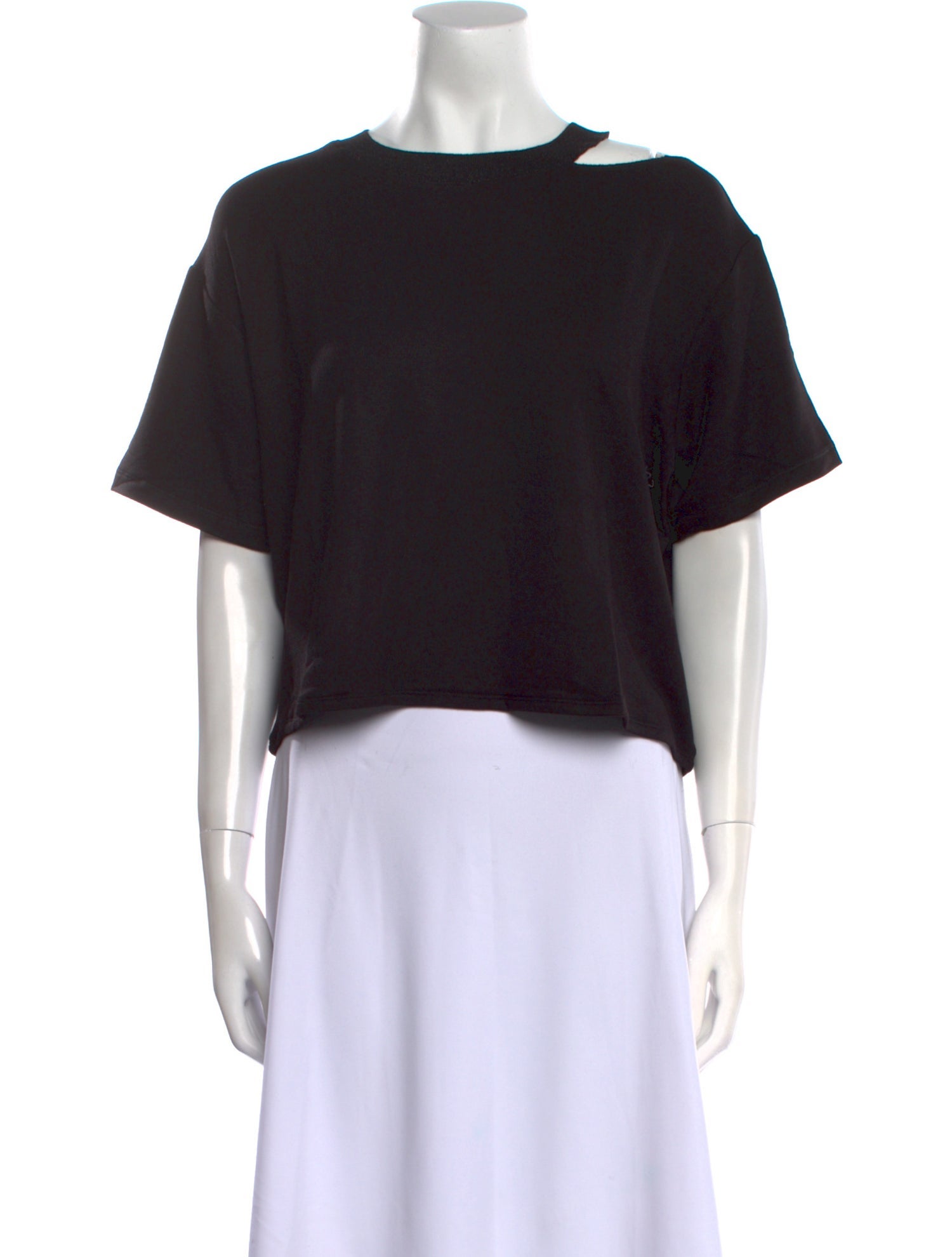 Ramy Brook Bateau Neckline Short Sleeve Crop Top