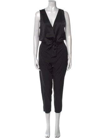 Ramy Brook Silk Plunge Neckline Jumpsuit