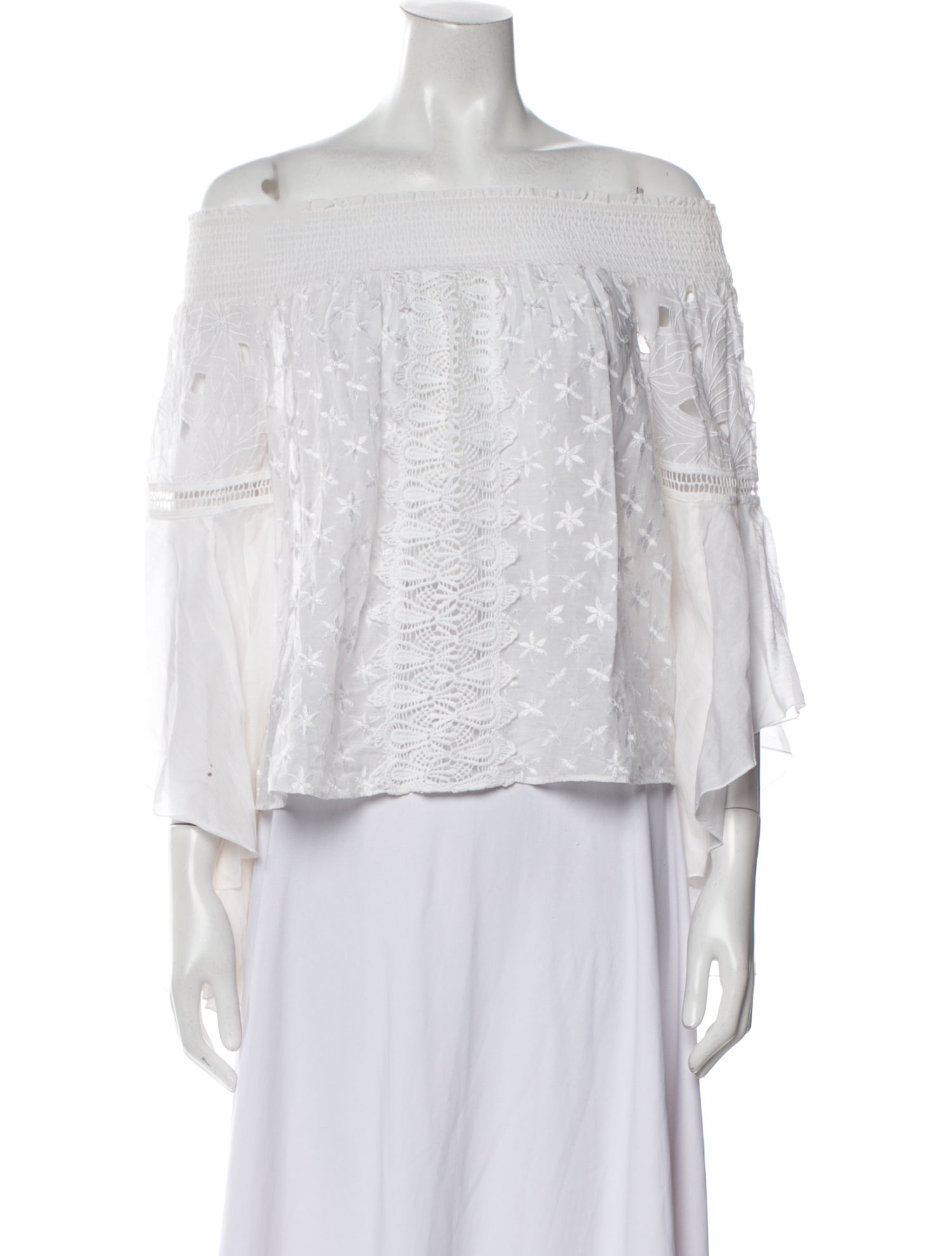 Ramy Brook Off-The-Shoulder Three-Quarter Sleeve Blouse