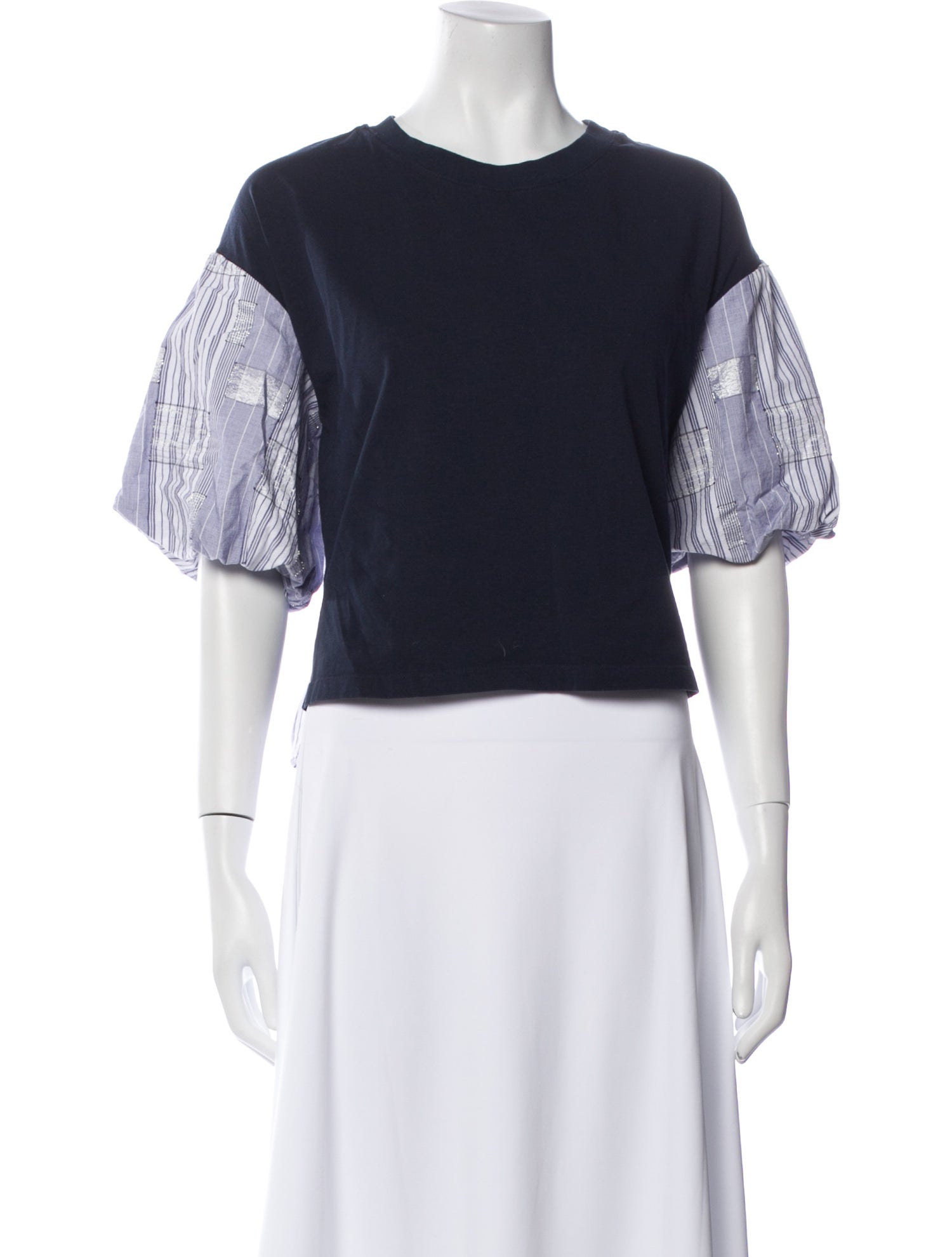 Ramy Brook Crew Neck Short Sleeve Crop Top