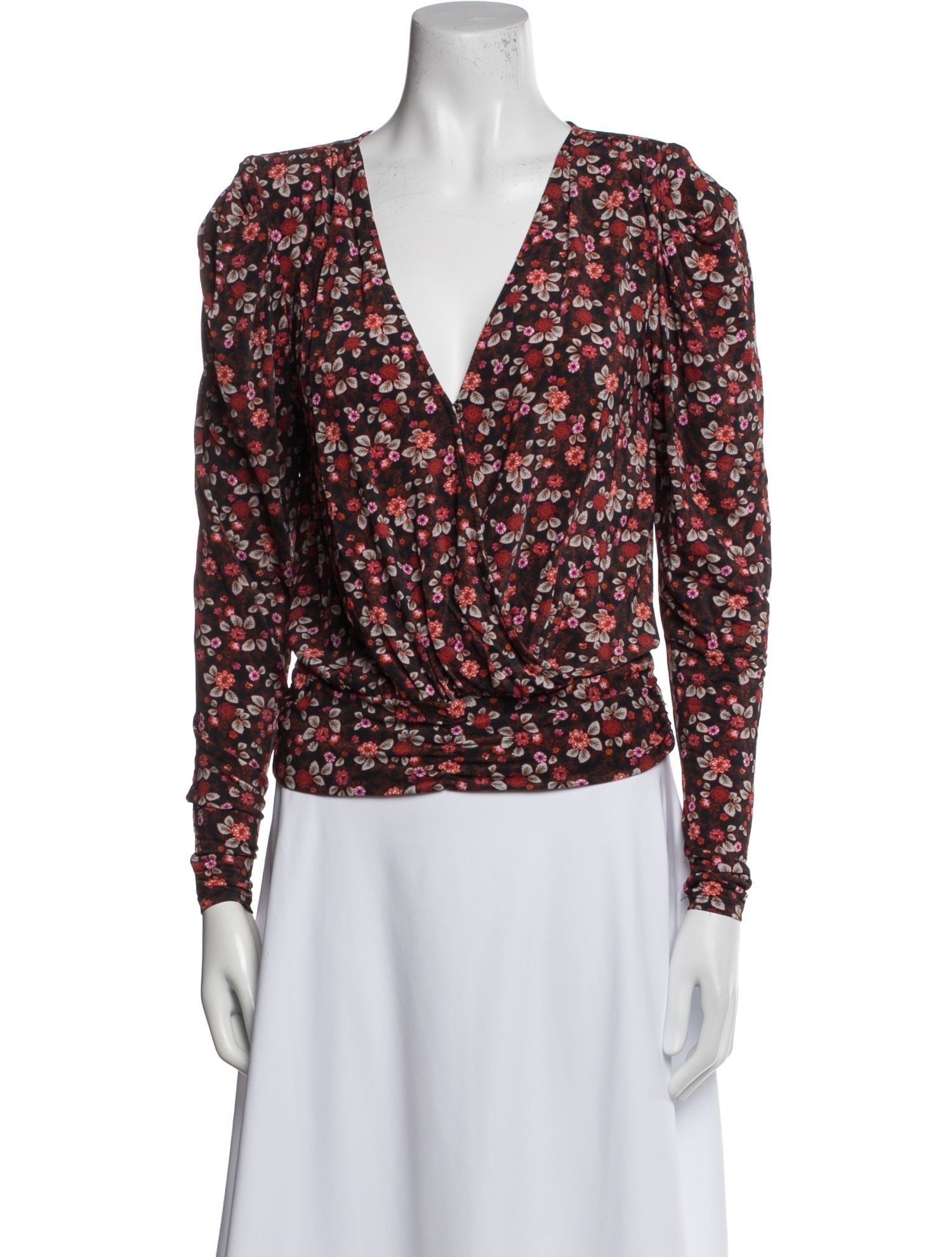 Ramy Brook Floral Print V-Neck Blouse