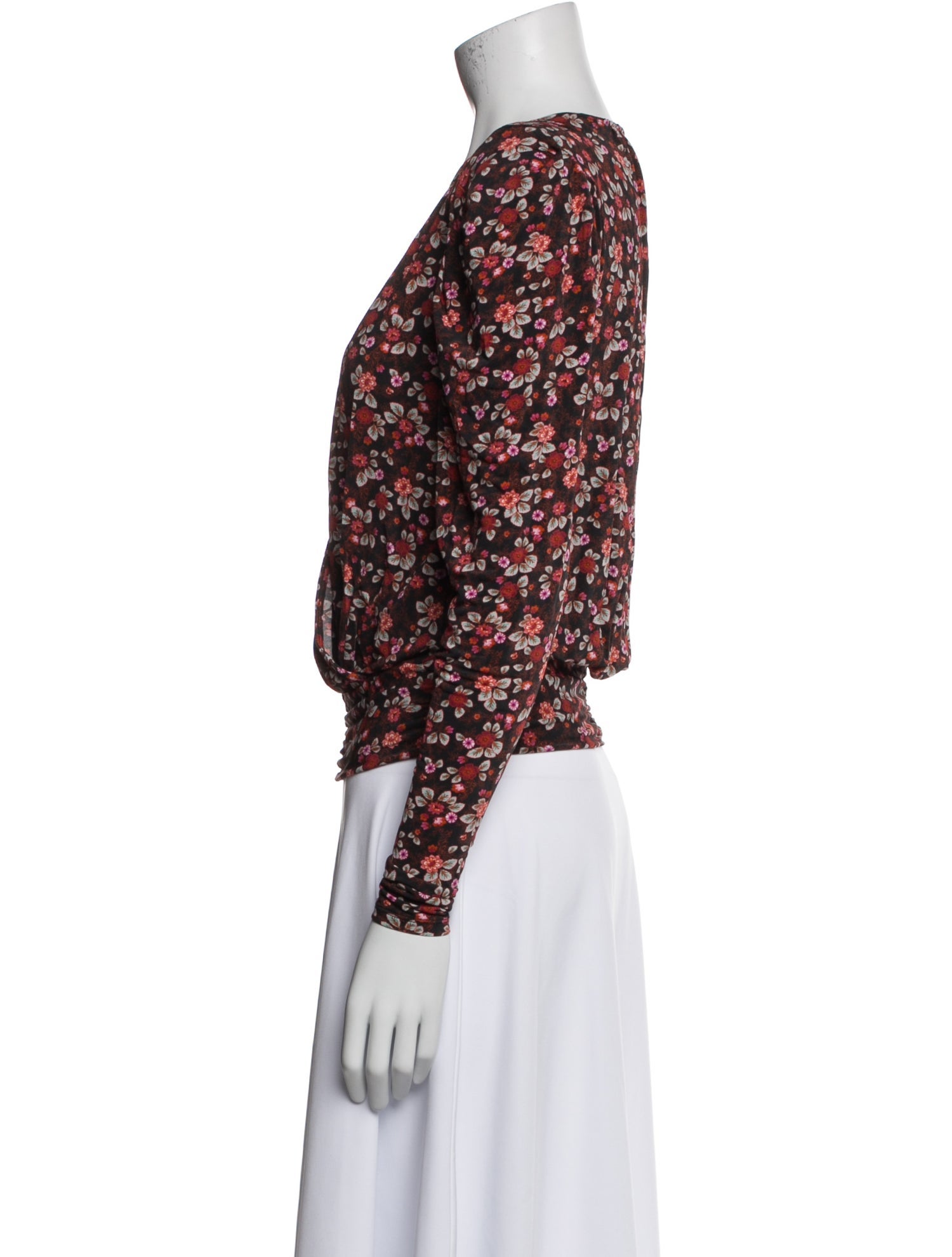 Ramy Brook Floral Print V-Neck Blouse
