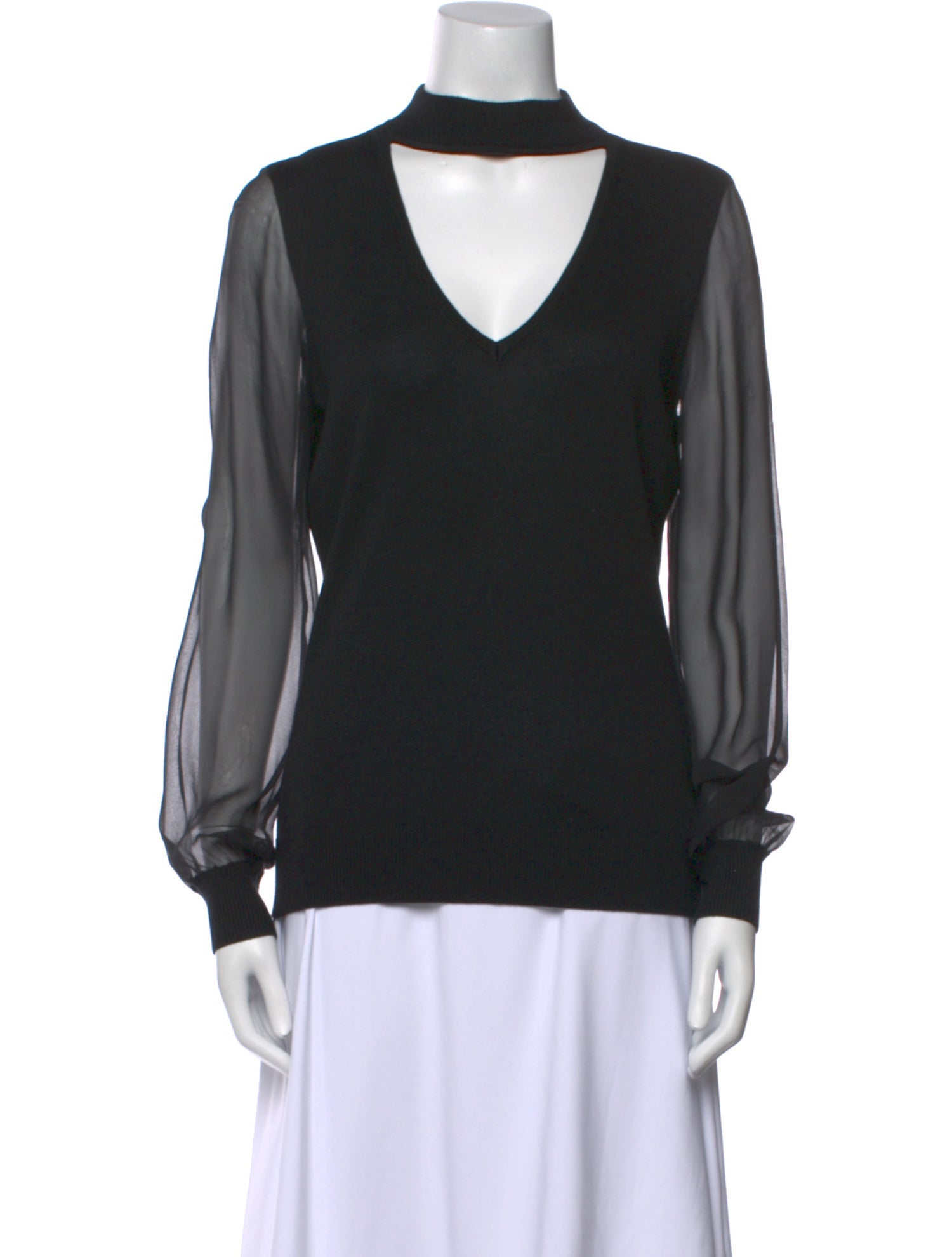 Ramy Brook Silk V-Neck Sweatshirt