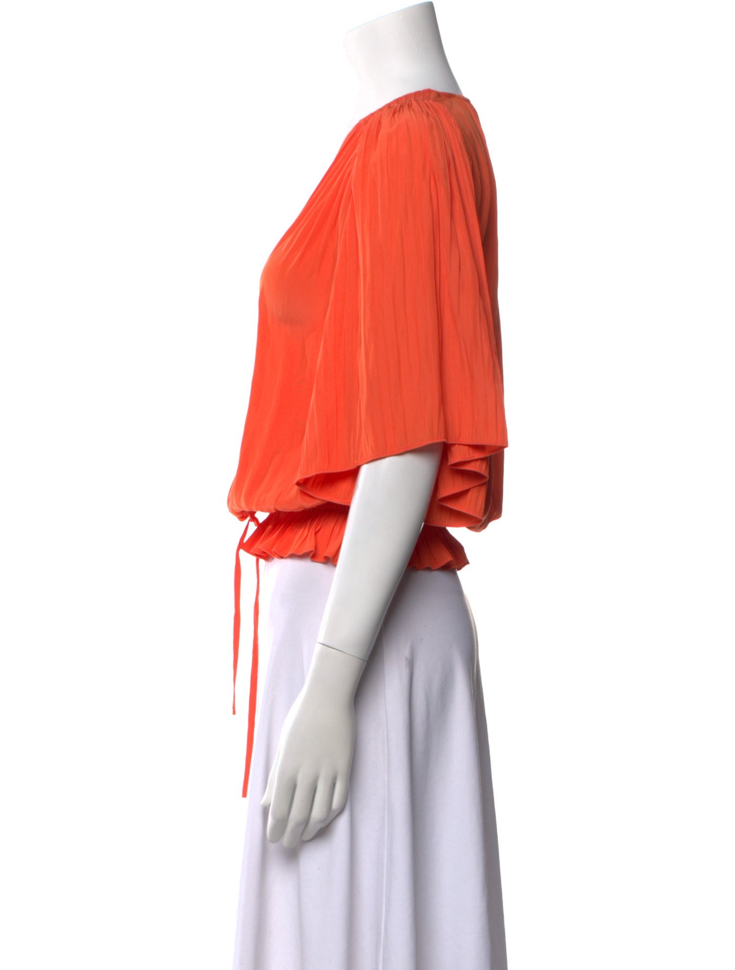 Ramy Brook V-Neck Three-Quarter Sleeve Crop Top