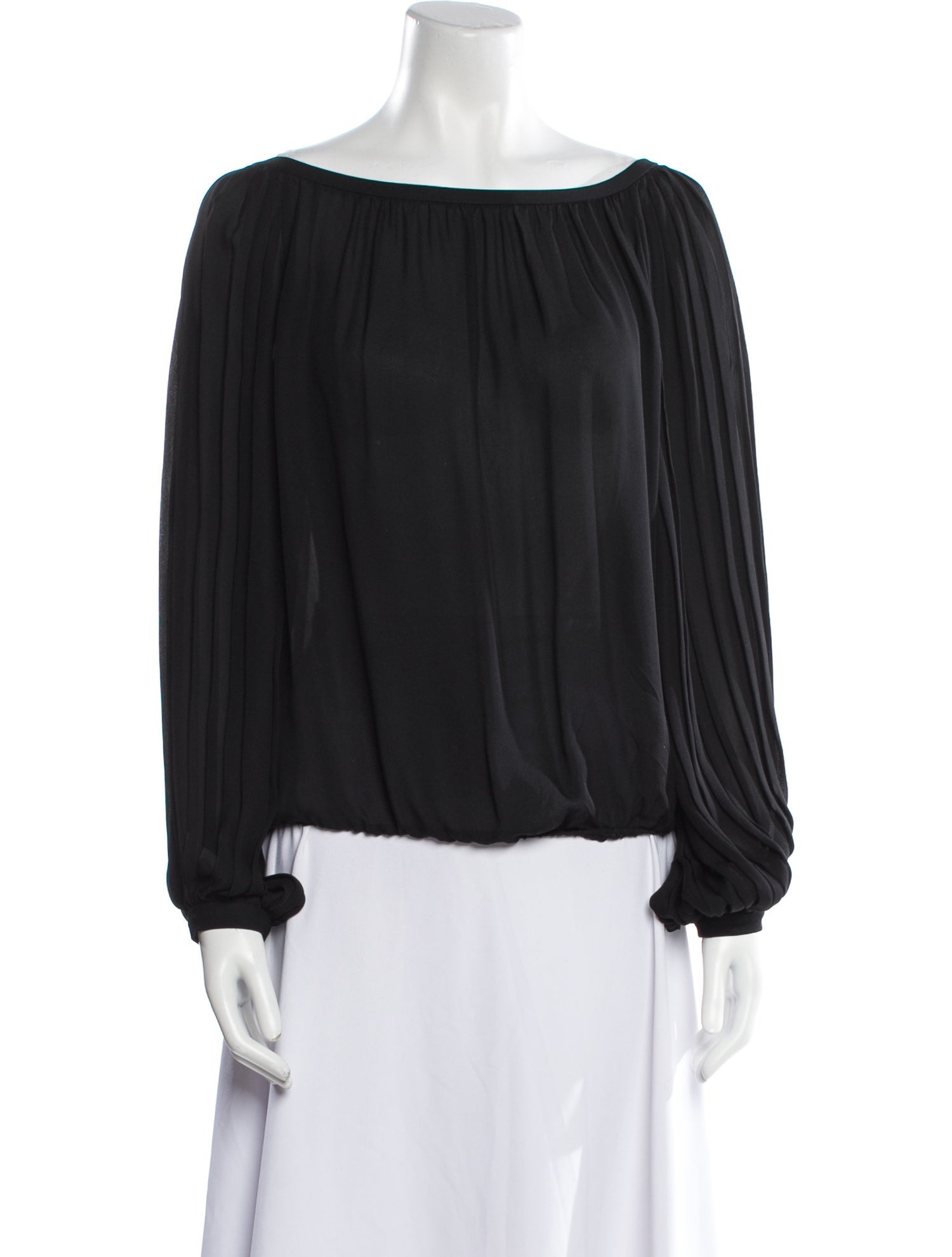 Ramy Brook Silk Bateau Neckline Blouse