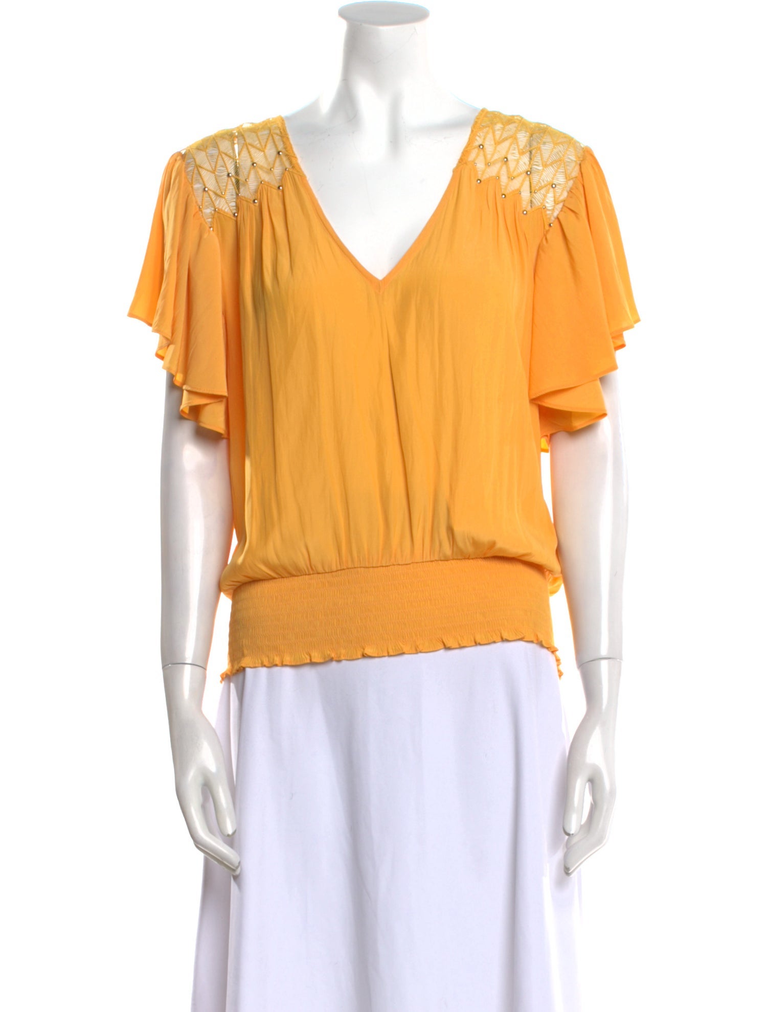 Ramy Brook V-Neck Short Sleeve Blouse